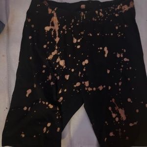 Bleach dyed bike shorts